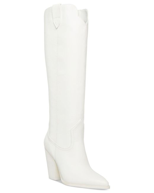 Steve Madden Tessy Tall Western Boots in White | Lyst