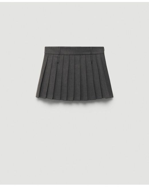 Mango Black Pleated Mini-skirt