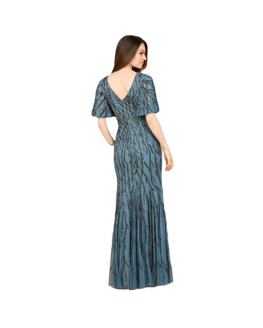 Lara Blue Beaded Gown
