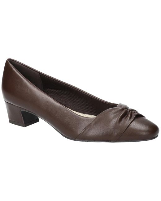 Easy Street Brown Lyanna Block-heel Slip-on Pumps