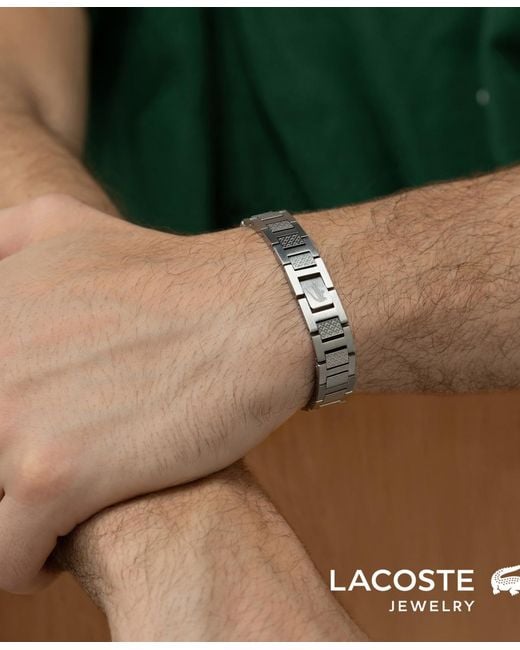 Lacoste Metallic Metropole Silver-tone Stainless Steel Bracelet for men