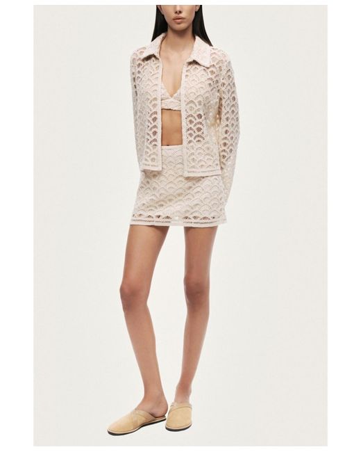 Nocturne Natural Cropped Lace Jacket