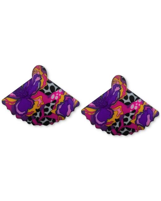 Swanky Designs Purple Liora Mini Fan Stud Earrings