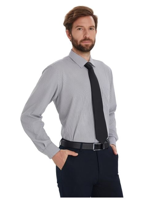 Club Room Gray Medium Gingham Dress Shirt for men