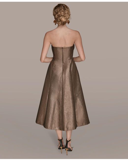 Donna Karan Natural Strapless Fit And Flare Cocktail Dress