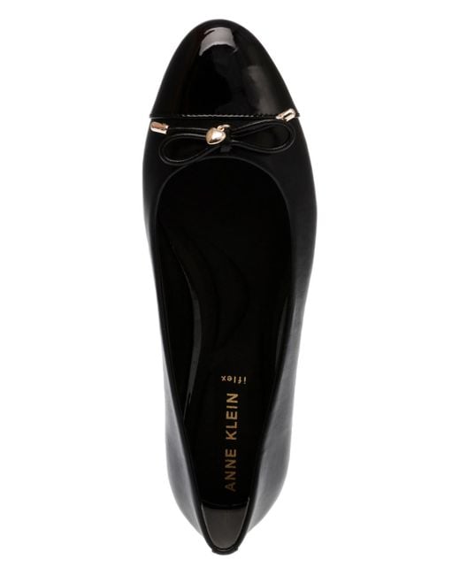 Anne Klein Black Luci Cap Toe Ballet Flats