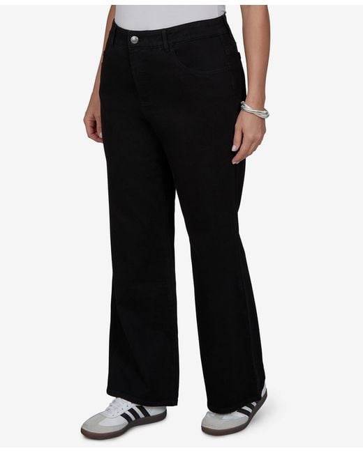 Ruby Rd Black Plus Size Mid-rise Flare Jeans