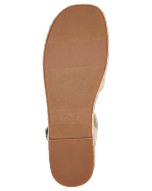 TOMS Metallic Abby Braided Espadrille Flatform Sandals