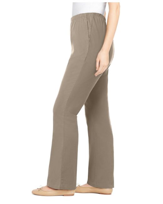 Woman Within Gray Within Fineline Stretch Denim Pull-on Bootcut Jeans