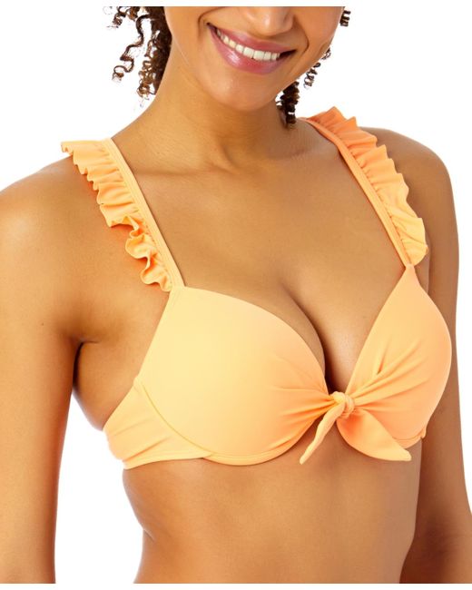 Salt + Cove Orange Salt + Cove Ruffle-strap Push Up Underwire Bikini Top