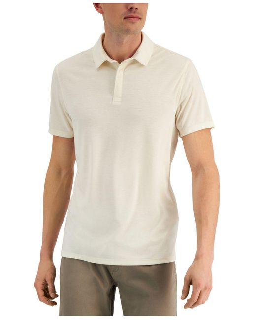 Alfani Synthetic Alfatech Stretch Solid Polo Shirt, Created For Macy's