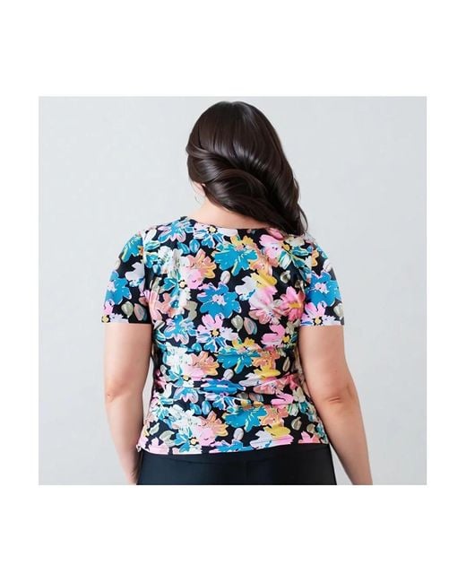 Calypsa Blue Plus Size Adele Swim Top
