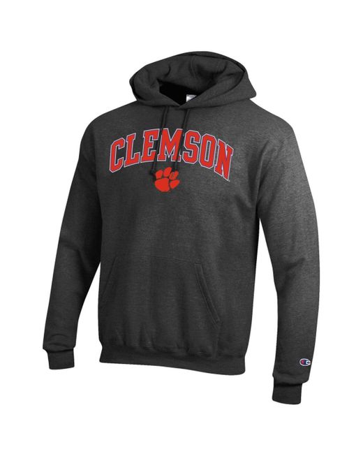 Champion Black Clemson Tigers Arch Over Logo Pullover Hoodie for men