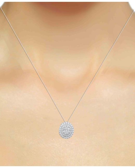 Forever Grown Diamonds White Lab Grown Diamond Double Halo Cluster 18" Pendant Necklace (2 Ct. T.w.