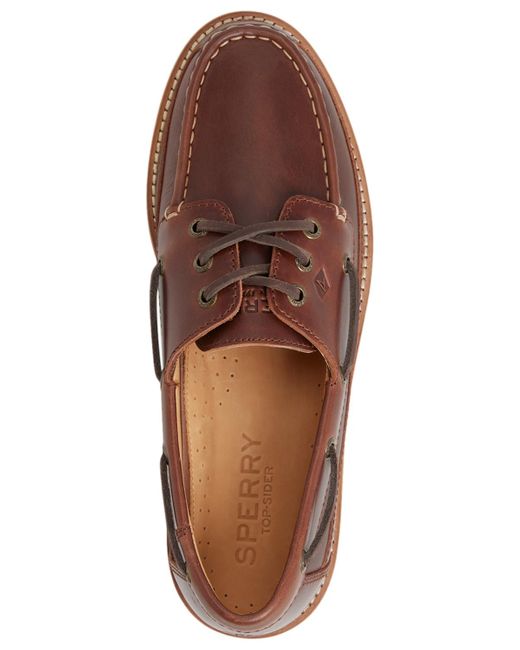 Sperry Top-Sider Mini Lug 3-eye Boat Shoe in Brown for Men | Lyst