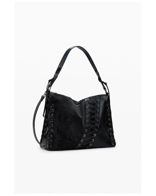 Desigual Black Medium Faux Leather Crossbody Bag