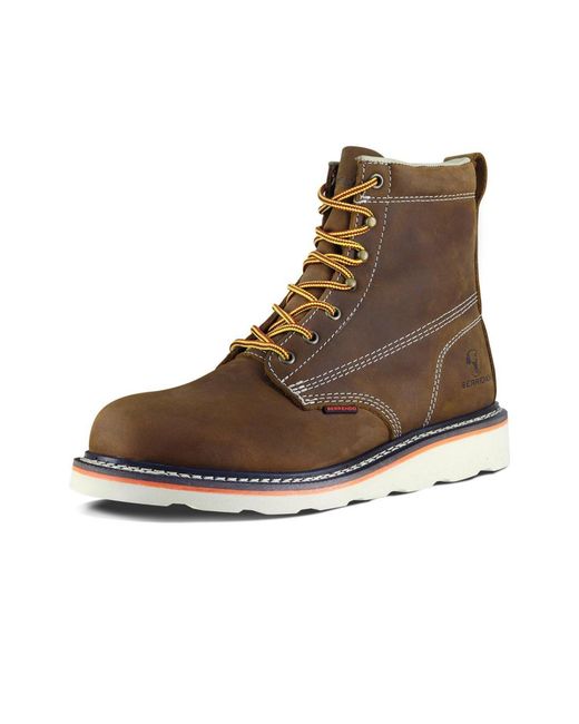 Berrendo Brown 6" Soft Toe Work Boots for men
