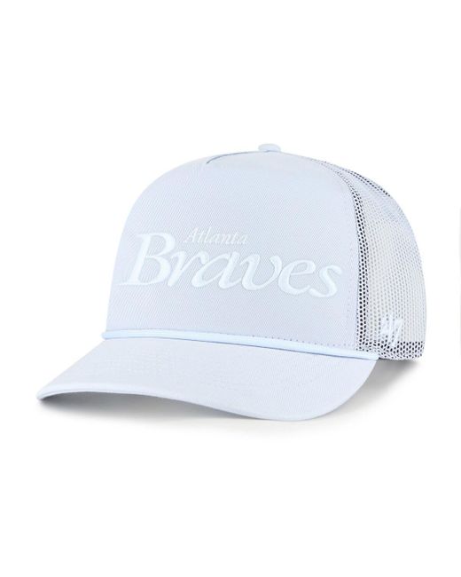'47 Blue Atlanta Braves Foundation Script Hitch Adjustable Trucker Hat for men