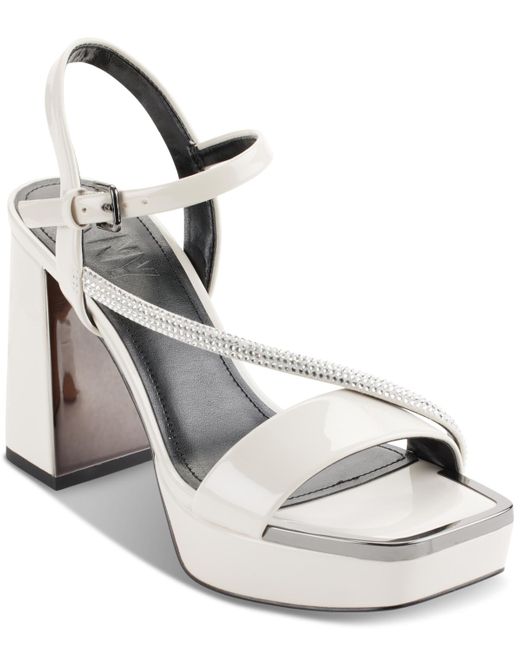 DKNY Metallic Briela Square-toe Strappy Platform Dress Sandals