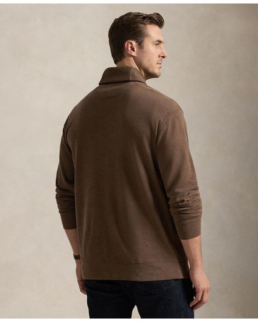 Polo Ralph Lauren Brown Big & Tall Luxury Jersey Shawl-collar Pullover for men