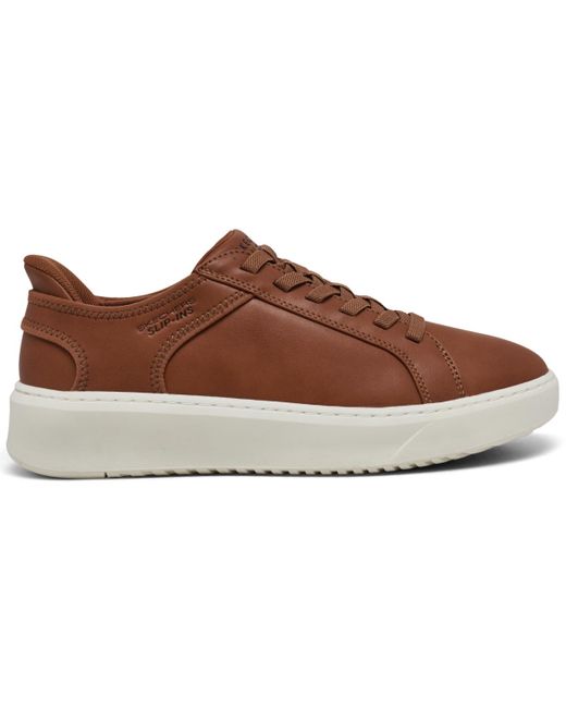Skechers Brown Slip-ins Court Break Wide-width Casual Sneakers From Finish Line for men