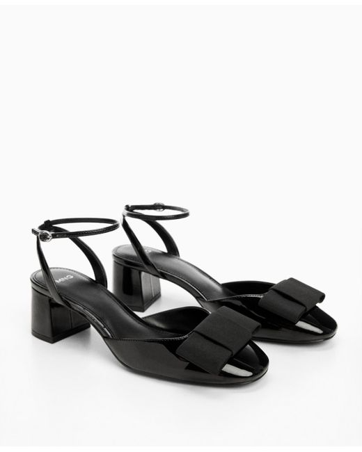 Mango Black Patent Leather Bow Shoe