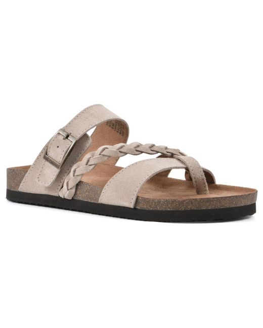 White Mountain Footbed Sandals in Brown | Lyst