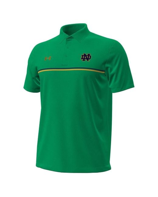 Under Armour Green Notre Dame Fighting Irish Performance Drive Chest Stripe Polo Shirt for men