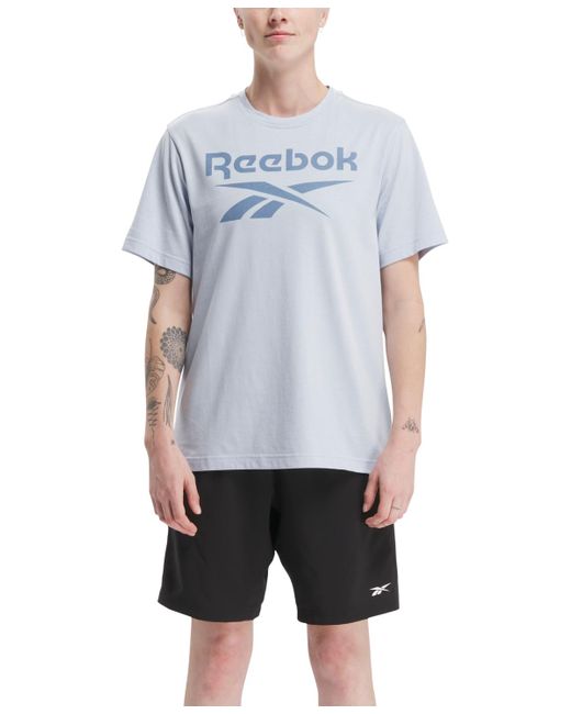Reebok Blue Slim-fit Identity Big Logo Short-sleeve T-shirt for men