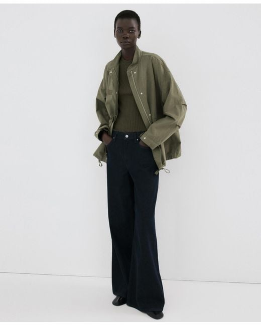 Mango Green Pockets Cotton Jacket