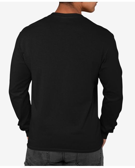 LA Pop Art Black Word Art Long Sleeve Styles Of Edm Music T-shirt for men