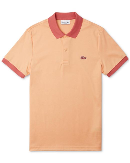 Lacoste Orange Short-sleeve Contrast-trim Polo Shirt for men