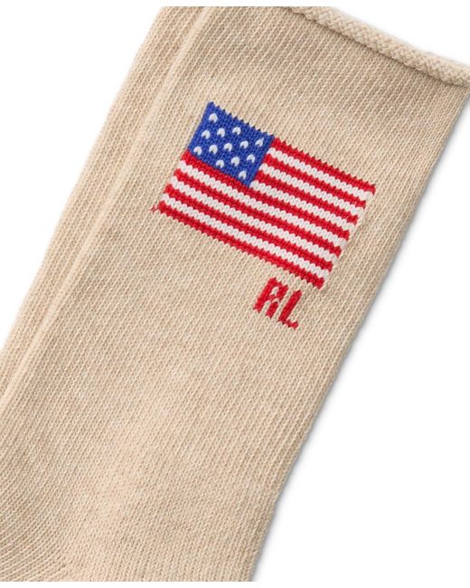 Polo Ralph Lauren Natural Flag Rl Roll Top Socks 79126