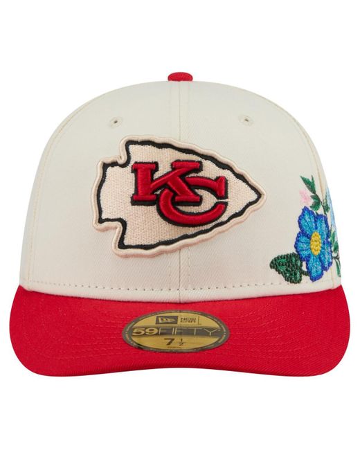 KTZ Multicolor Cream/red Kansas City Chiefs Tonal Floral 59fifty Fitted Hat for men
