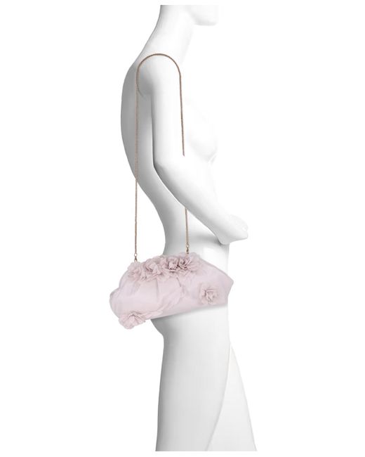 Badgley Mischka Pink Woman's Lottie Floral Applique Pouch Clutch