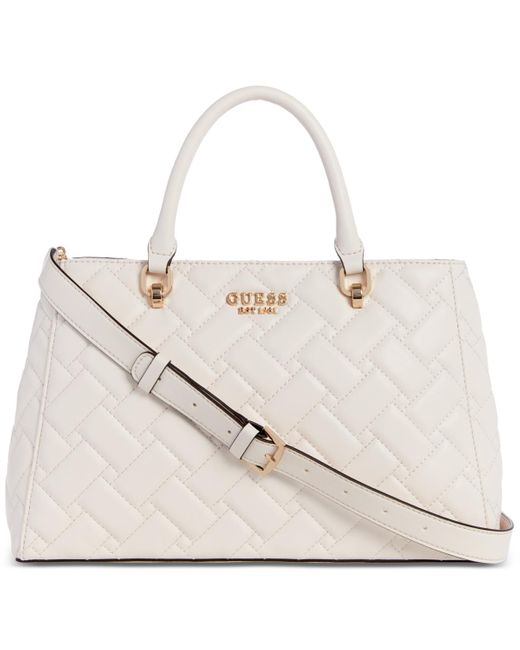 Guess Alanna Medium Girlfriend Satchel in Natural Lyst