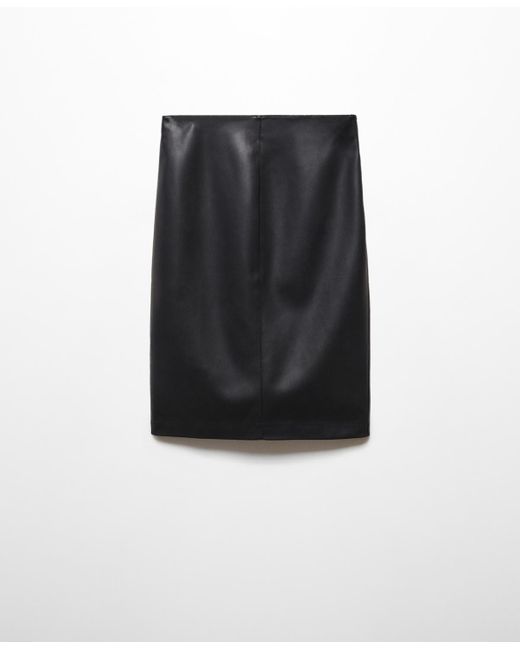 Mango Black Faux-leather Pencil Skirt