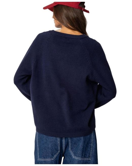 Edikted Blue Martha Oversized V Neck Sweater