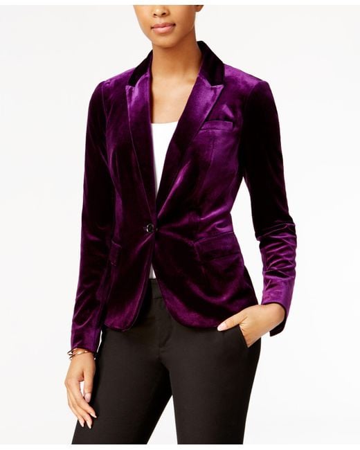 Plum velvet shop blazer womens