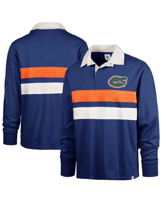 '47 Blue Florida Gators Clubhouse Knox Thames Long Sleeve Rugby Polo Shirt for men