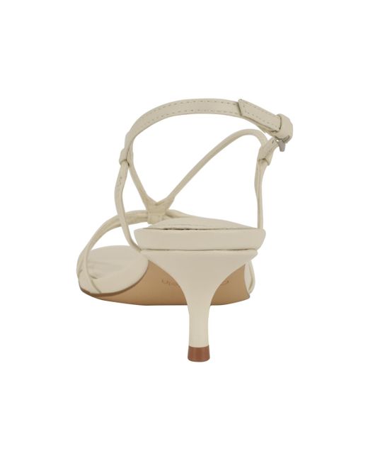 Calvin Klein White Poeta Kitten Heel Strappy Dress Sandals