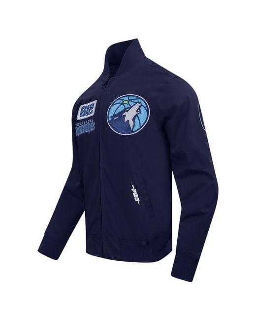 Pro Standard Blue Minnesota Timberwolves Area Code Twill Full-zip Jacket