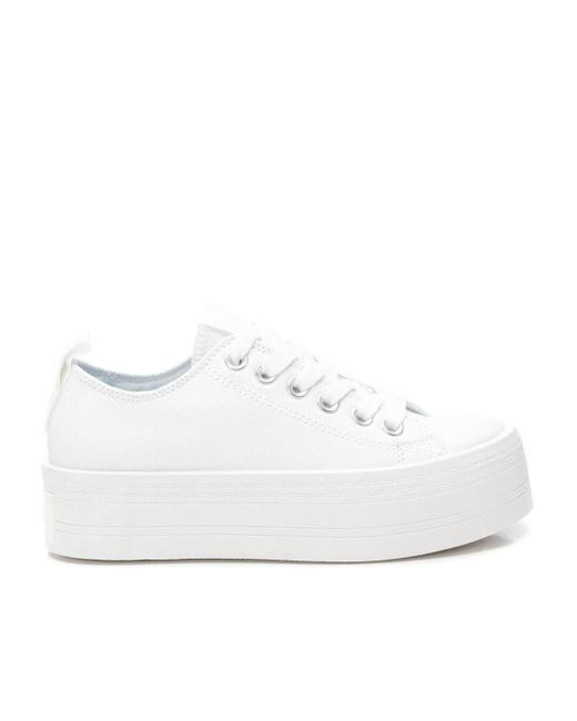 Xti White Platform Canvas Sneakers Refresh By