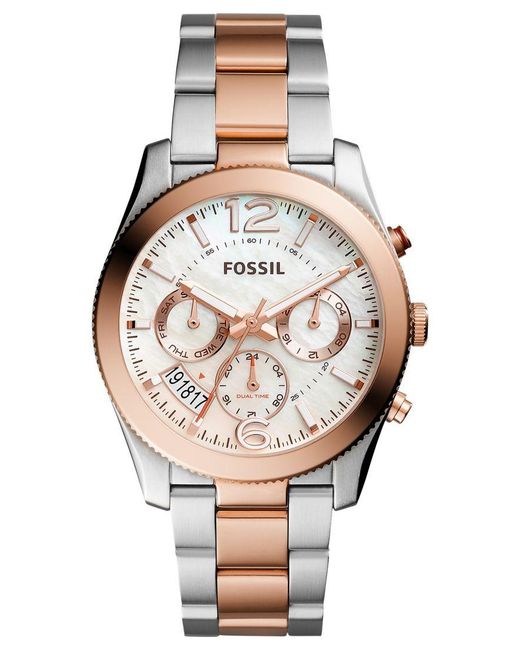 fossil s boyfriend two tone stainless steel bracelet 39mm es4135 in fossil s boyfriend two tone stainless steel bracelet 39mm es4135 in