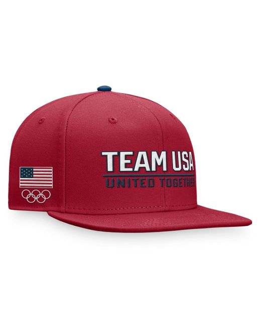 Fanatics Branded Red Team Usa Snapback Hat for men