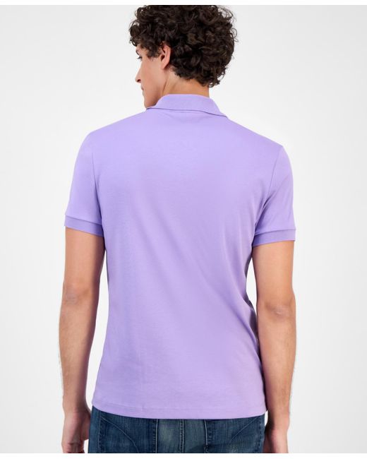 Lacoste Purple Regular Fit Short Sleeve Polo Shirt for men