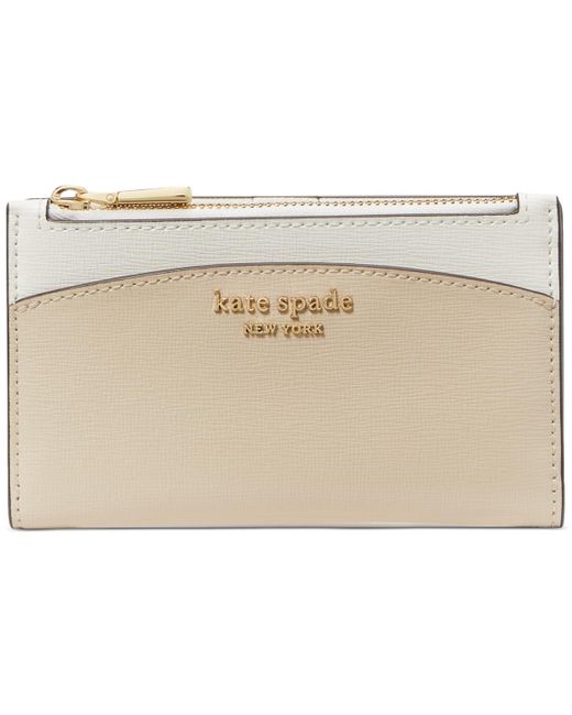 Kate Spade Natural Morgan Leather Slim Bifold Wallet