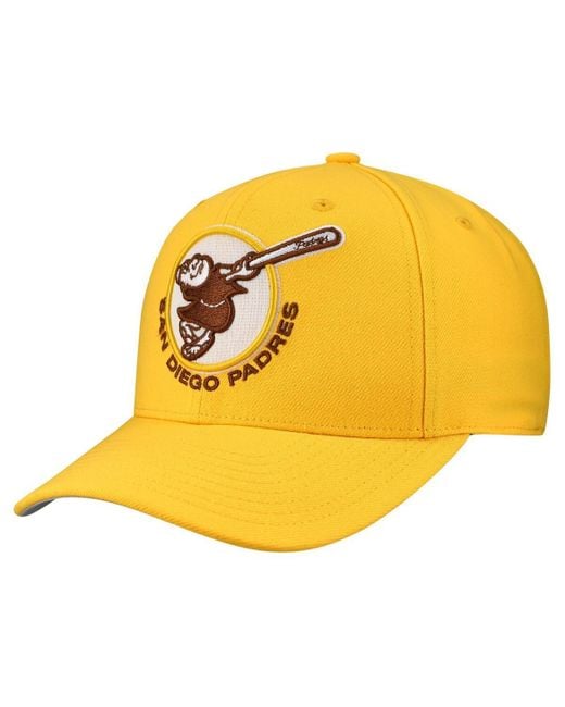 Mitchell & Ness Yellow And Â San Diego Padres Basic Coop Pro Adjustable Hat