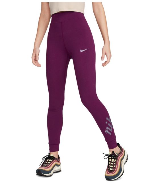 Nike Purple Sportswear Essential High-rise Full-length leggings