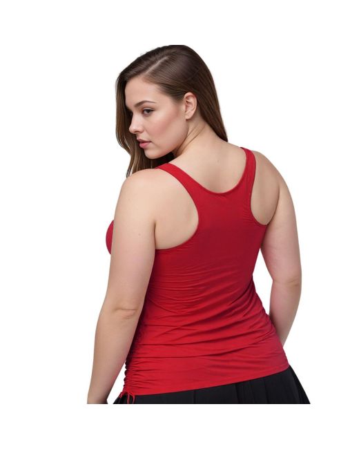 Calypsa Red Plus Size Maya Tankini Swim Top